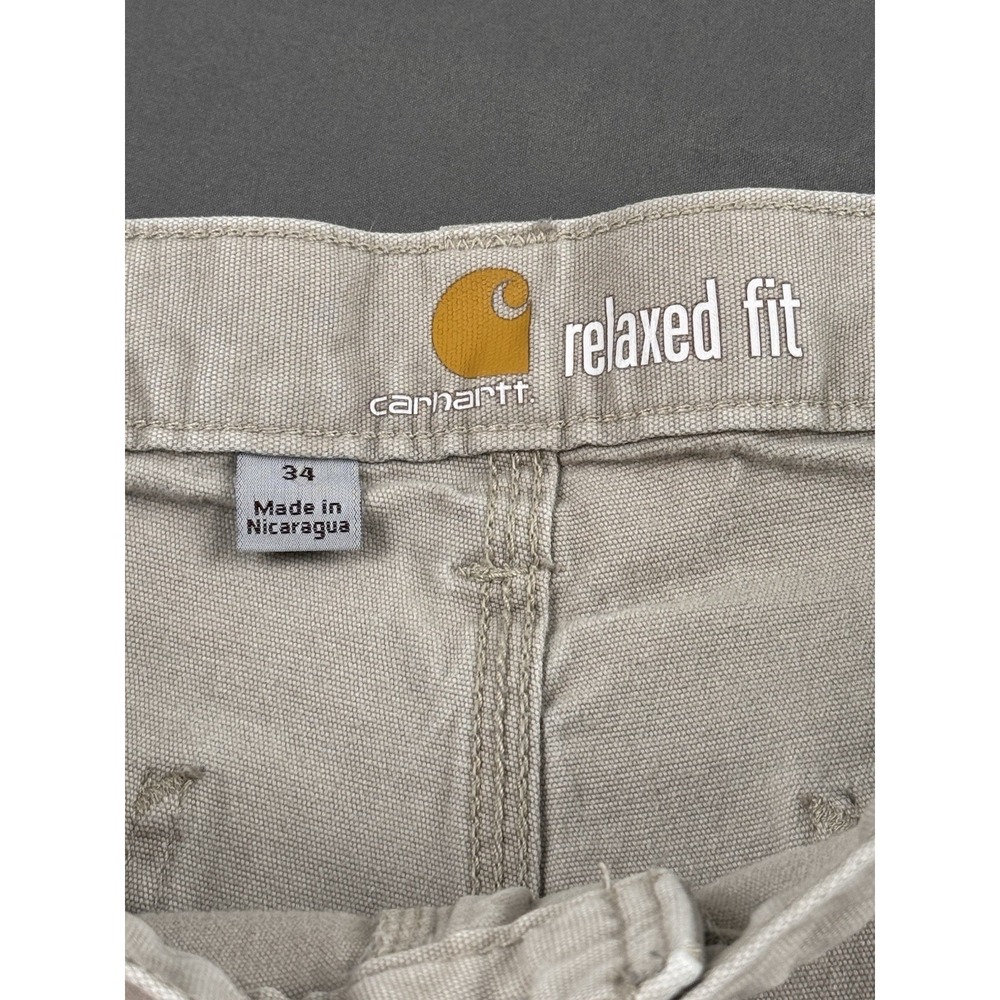 Carhartt Shorts Relaxed Fit Mens size 34 Work Tan/Beige Utility Ourdoor - Picture 3 of 10